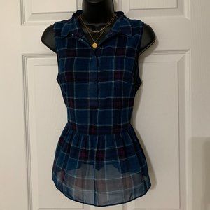 American Eagle Outfitters Women´s Plaid Top Blouse, Size M